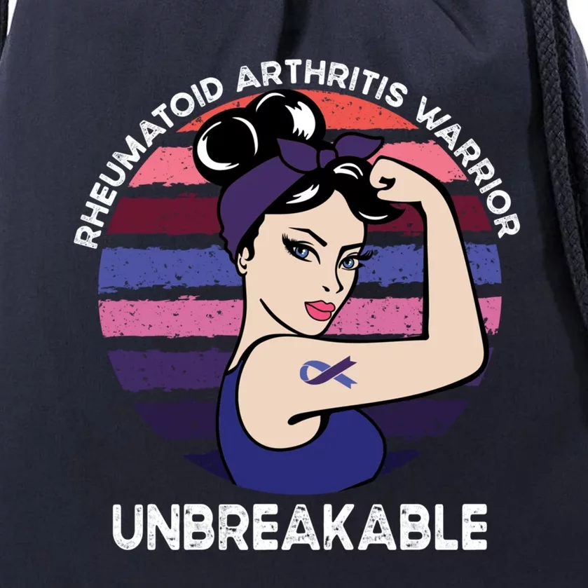 Rheumatoid Arthritis Awareness Warrior Unbreakable Gift Drawstring Bag