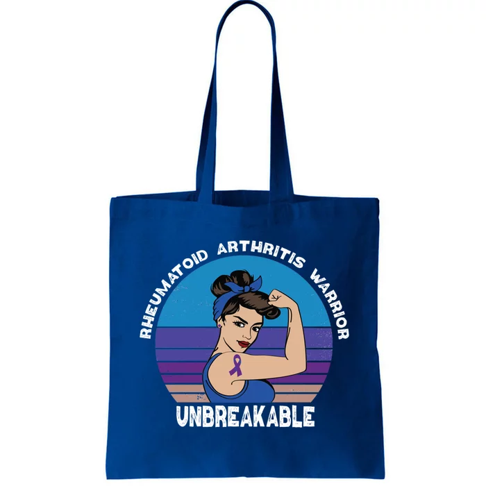 Rheumatoid Arthritis Awareness Warrior Unbreakable Gift Tote Bag