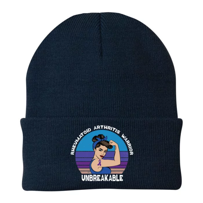 Rheumatoid Arthritis Awareness Warrior Unbreakable Gift Knit Cap Winter Beanie