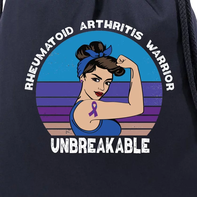 Rheumatoid Arthritis Awareness Warrior Unbreakable Gift Drawstring Bag