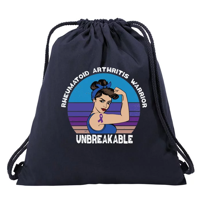 Rheumatoid Arthritis Awareness Warrior Unbreakable Gift Drawstring Bag