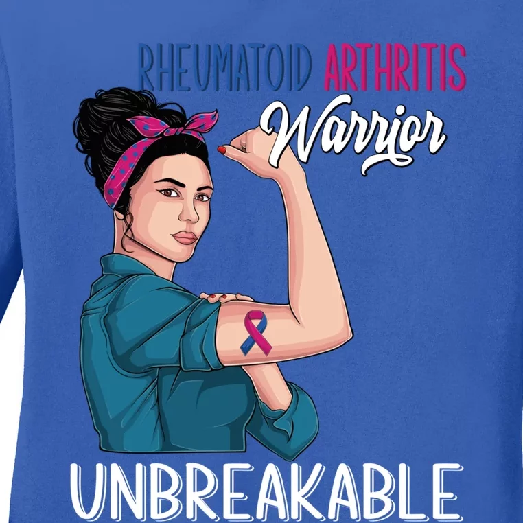 Rheumatoid Arthritis Awareness Warrior Unbreakable Gift Ladies Long Sleeve Shirt