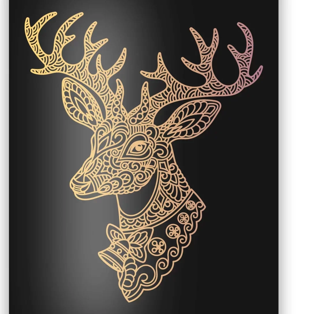 Reindeer Abstract Art Holiday Poster