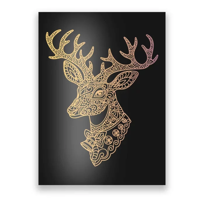 Reindeer Abstract Art Holiday Poster