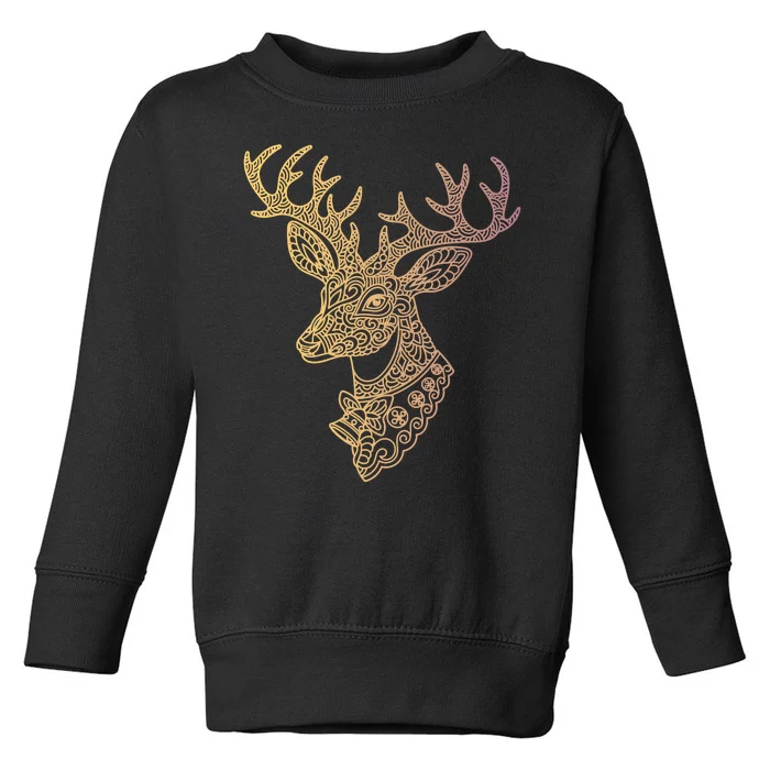 Reindeer Abstract Art Holiday Toddler Sweatshirt