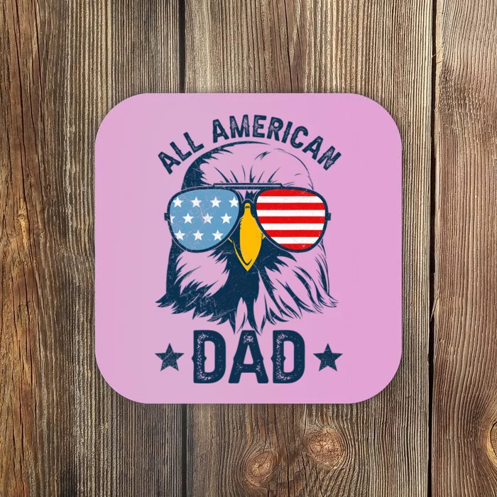 Retro All American Dad 4th Of July Daddy Eagle Usa Coaster