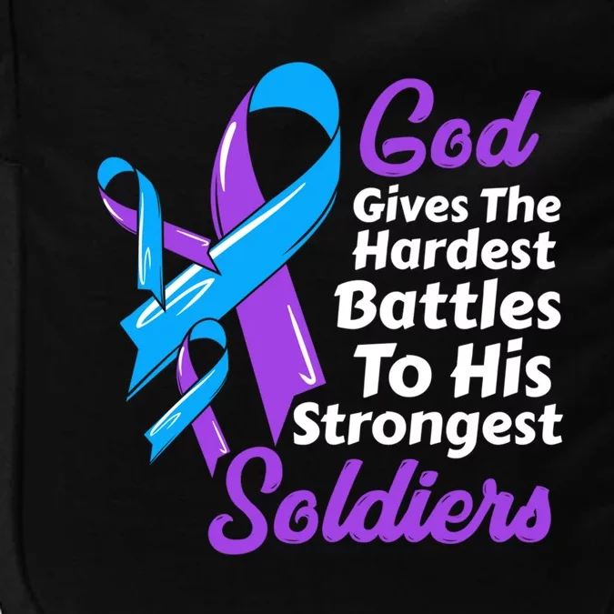 Rheumatoid Arthritis Awareness Ribbon God Strongest Soldiers Funny Gift Impact Tech Backpack