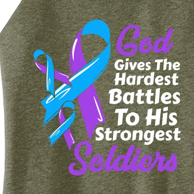 Rheumatoid Arthritis Awareness Ribbon God Strongest Soldiers Funny Gift Women’s Perfect Tri Rocker Tank