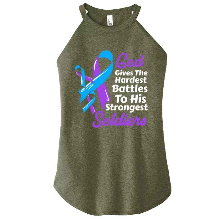 Rheumatoid Arthritis Awareness Ribbon God Strongest Soldiers Funny Gift Women’s Perfect Tri Rocker Tank