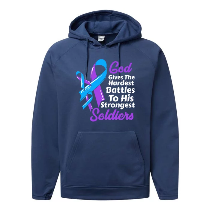 Rheumatoid Arthritis Awareness Ribbon God Strongest Soldiers Funny Gift Performance Fleece Hoodie