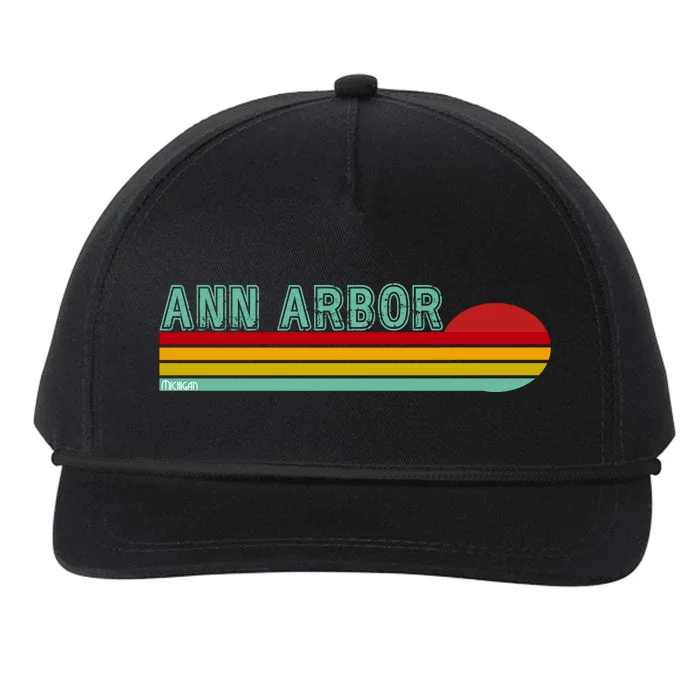 Retro Ann Arbor Michigan Snapback Five-Panel Rope Hat