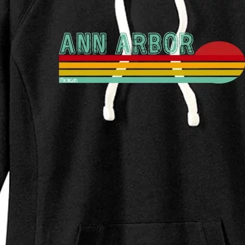 Retro Ann Arbor Michigan Women's Fleece Hoodie