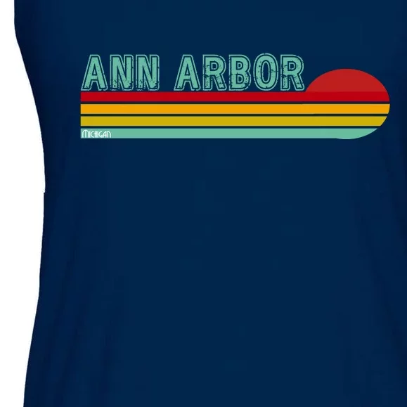 Retro Ann Arbor Michigan Ladies Essential Flowy Tank