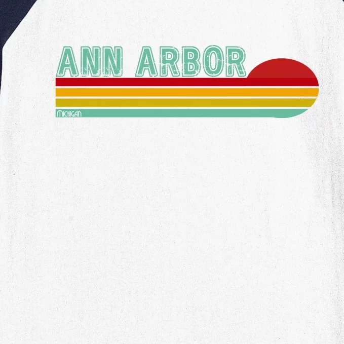 Retro Ann Arbor Michigan Baseball Sleeve Shirt