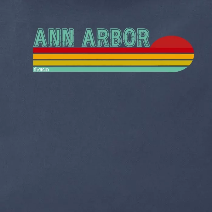 Retro Ann Arbor Michigan Zip Tote Bag