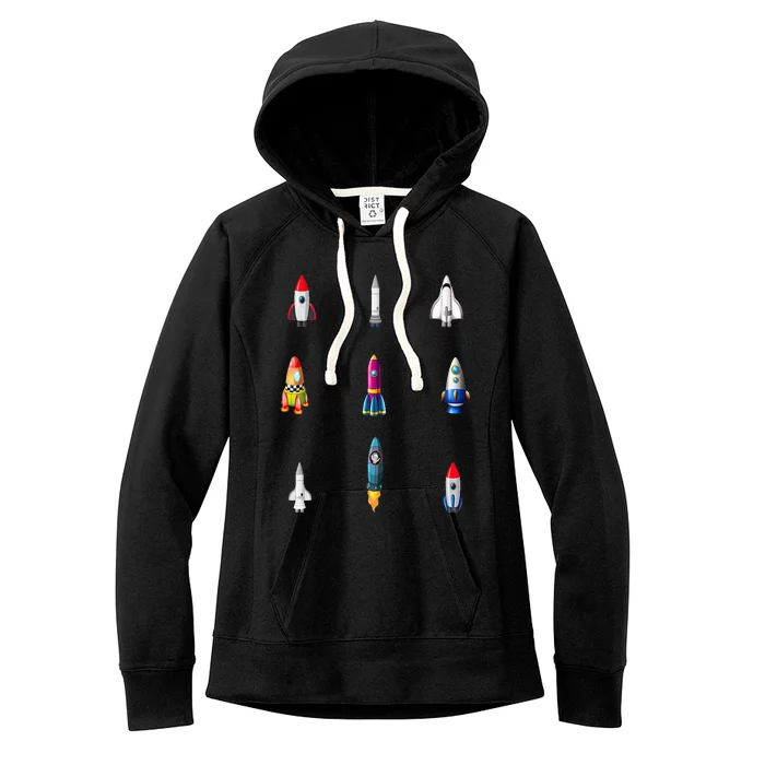 Rocket Astronomy Astronaut Women's Fleece Hoodie