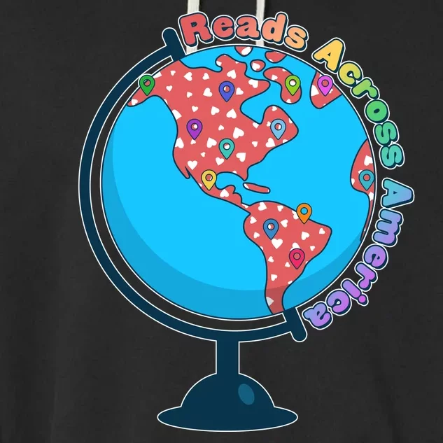 Reads Across America World Globe Book Lover Garment-Dyed Fleece Hoodie