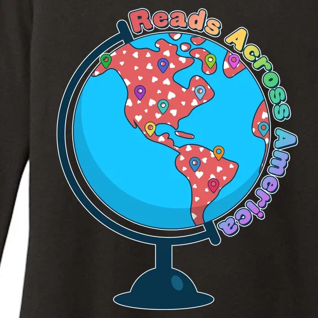 Reads Across America World Globe Book Lover Womens CVC Long Sleeve Shirt