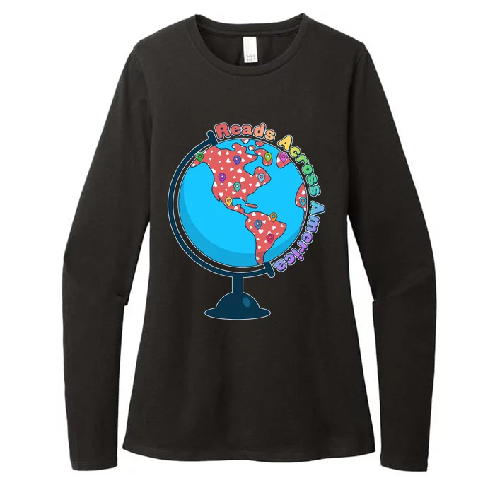 Reads Across America World Globe Book Lover Womens CVC Long Sleeve Shirt