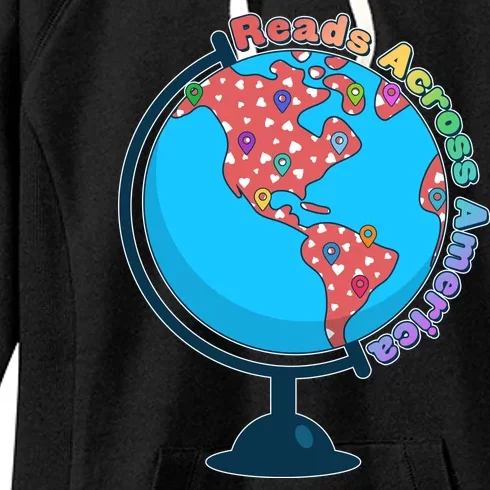 Reads Across America World Globe Book Lover Women's Fleece Hoodie