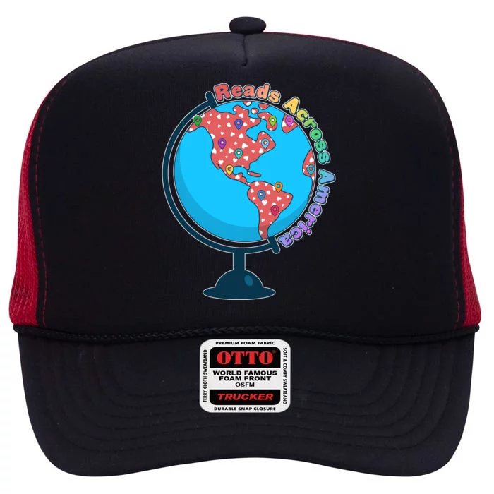 Reads Across America World Globe Book Lover High Crown Mesh Trucker Hat