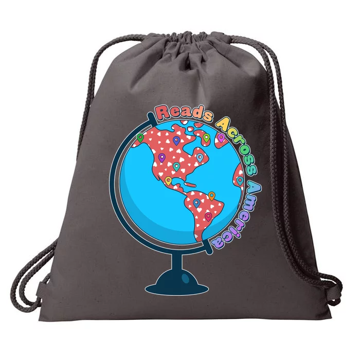 Reads Across America World Globe Book Lover Drawstring Bag