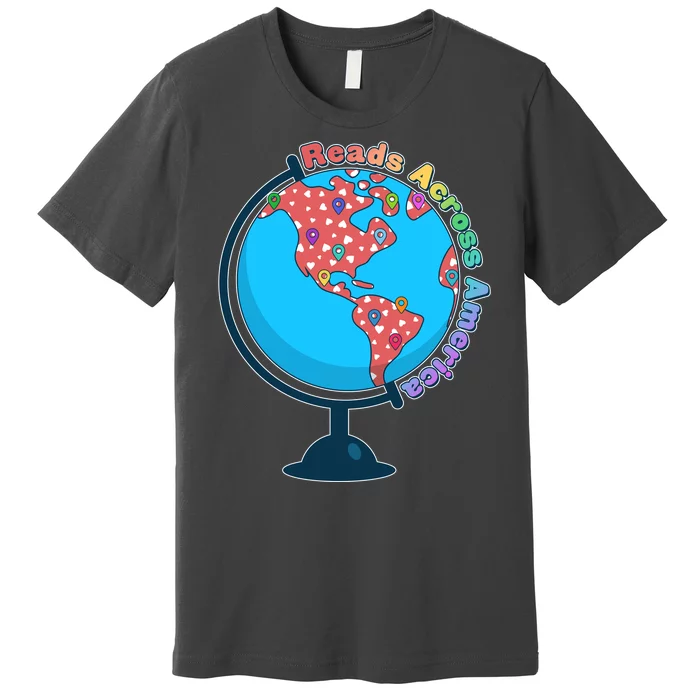 Reads Across America World Globe Book Lover Premium T-Shirt