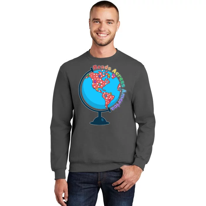 Reads Across America World Globe Book Lover Tall Sweatshirt