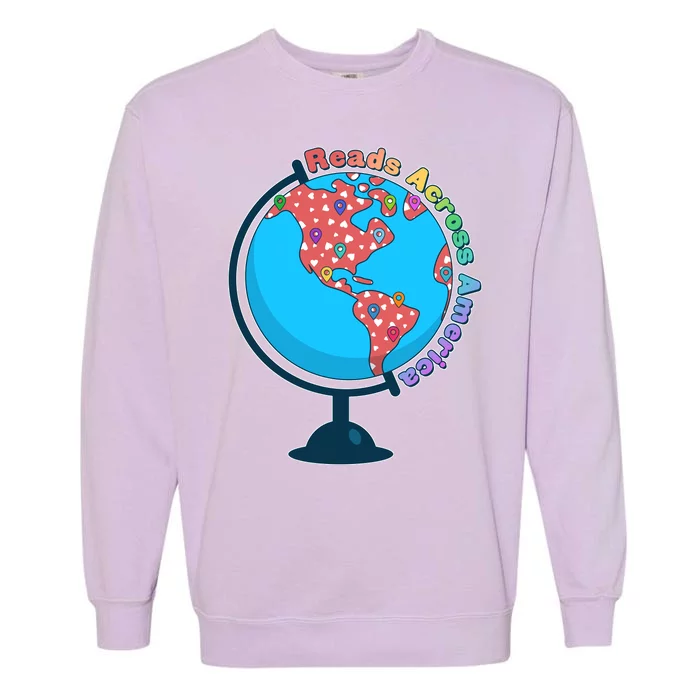 Reads Across America World Globe Book Lover Garment-Dyed Sweatshirt