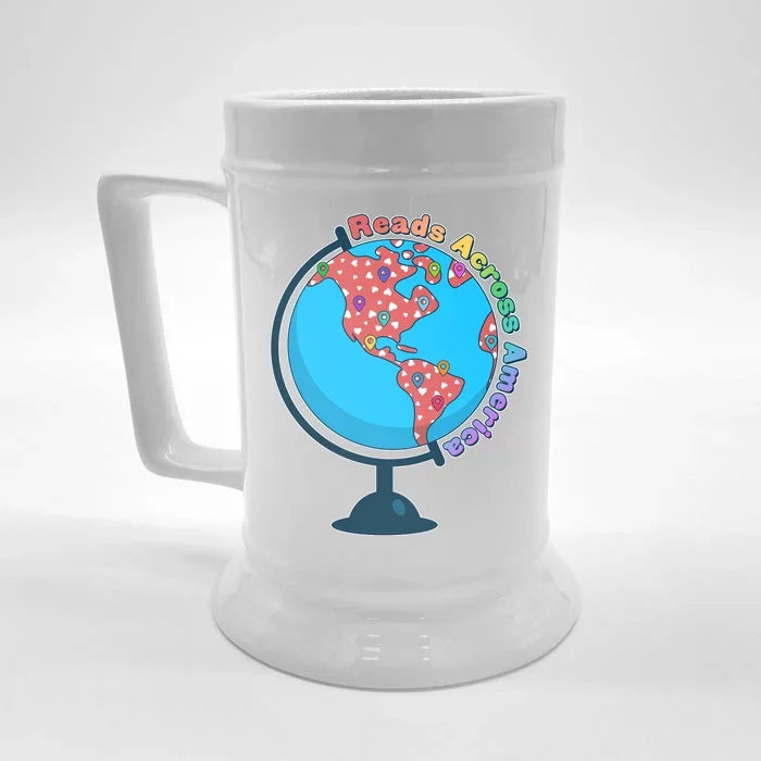 Reads Across America World Globe Book Lover Front & Back Beer Stein