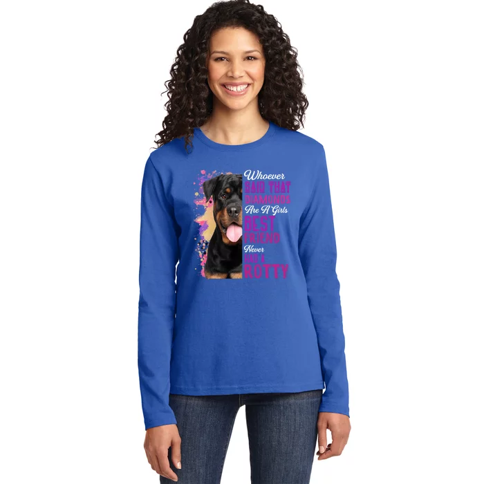 Rottweilers Are A Best Friend Dog Mama Rotty Lover Mom Gift Ladies Long Sleeve Shirt