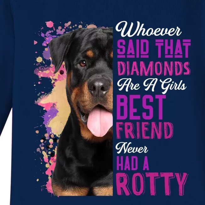 Rottweilers Are A Best Friend Dog Mama Rotty Lover Mom Gift Baby Long Sleeve Bodysuit