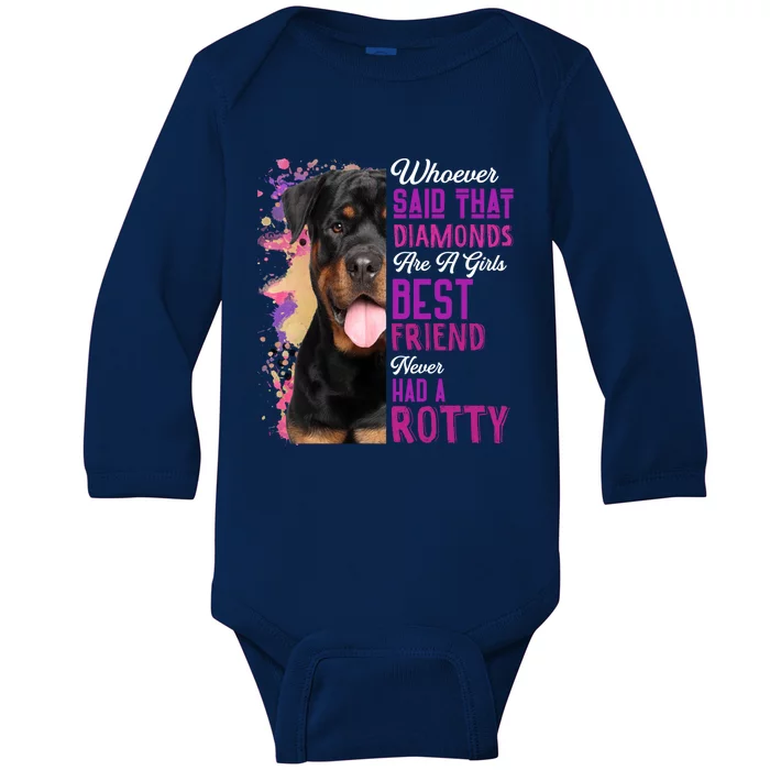 Rottweilers Are A Best Friend Dog Mama Rotty Lover Mom Gift Baby Long Sleeve Bodysuit