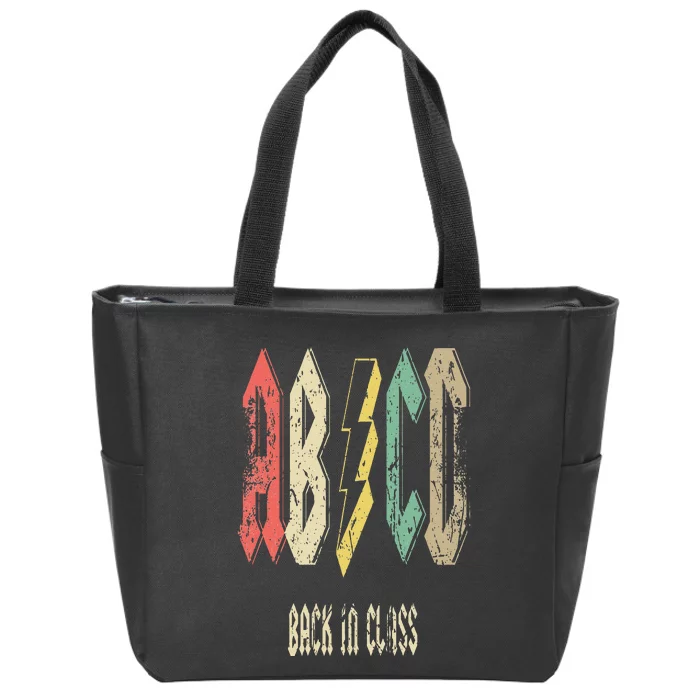 Retro ABCD Back in Class Vintage Back to School Teacher Zip Tote Bag