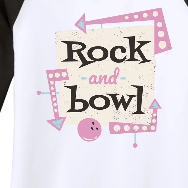 Rock And Bowl Women's Tri-Blend 3/4-Sleeve Raglan Shirt