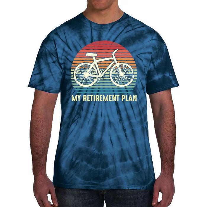 Riding a Bike Is My Retirement Plan Vintage Bicycle Rider Tie-Dye T-Shirt