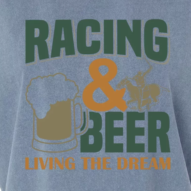 Racing And Beer Living The Dream Garment-Dyed Women's Muscle Tee