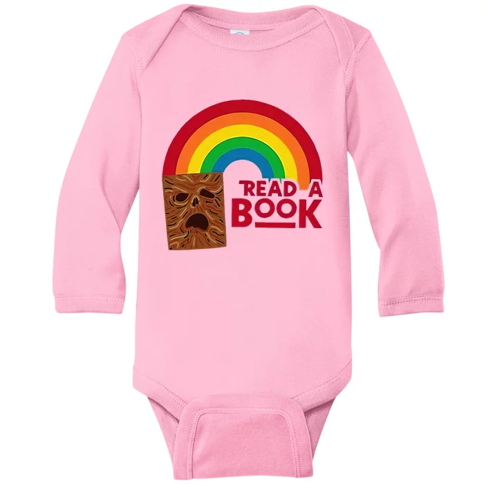 Read A Book Necronomicon Rainbow Baby Long Sleeve Bodysuit