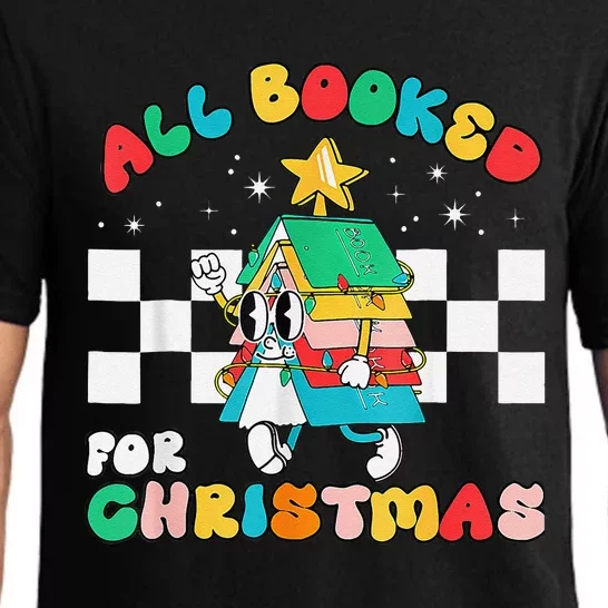 Retro All Booked For Christmas Book Christmas Tree Lights Pajama Set