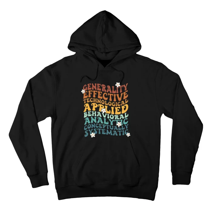 Retro Aba Bcba Pecs 7 Dimensions Of Behavior Aba Therapy Hoodie