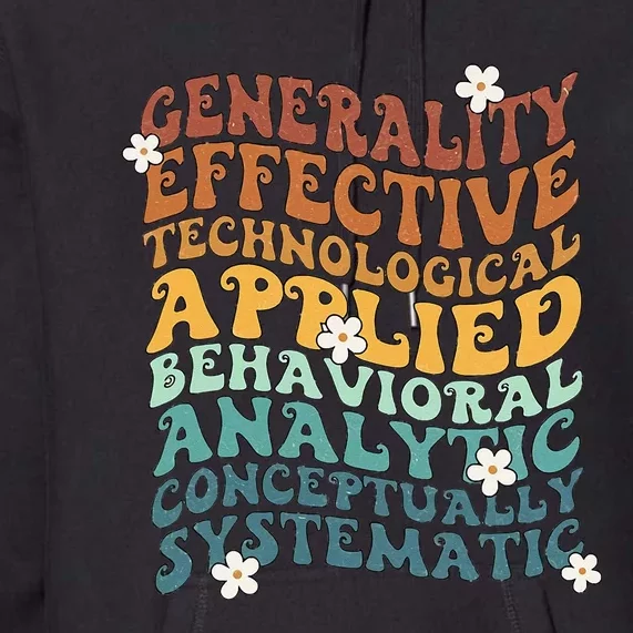 Retro Aba Bcba Pecs 7 Dimensions Of Behavior Aba Therapy Premium Hoodie