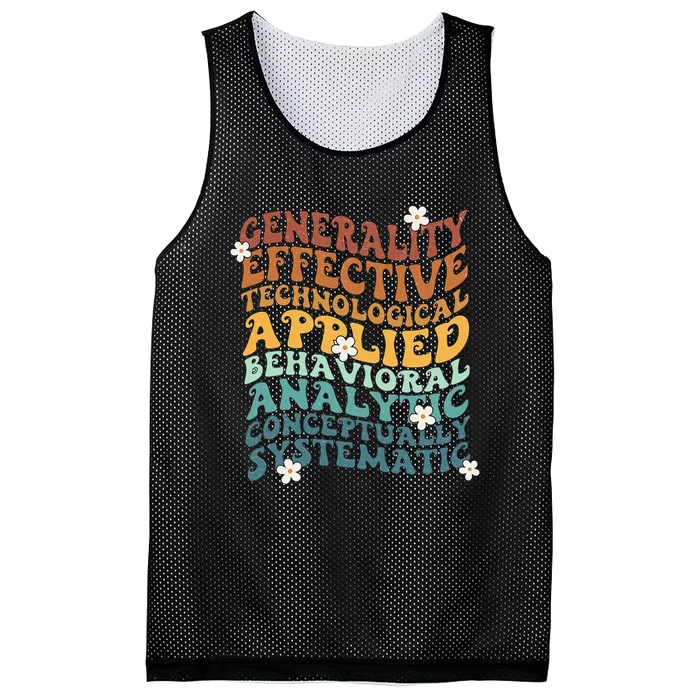 Retro Aba Bcba Pecs 7 Dimensions Of Behavior Aba Therapy Mesh Reversible Basketball Jersey Tank