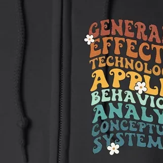 Retro Aba Bcba Pecs 7 Dimensions Of Behavior Aba Therapy Full Zip Hoodie