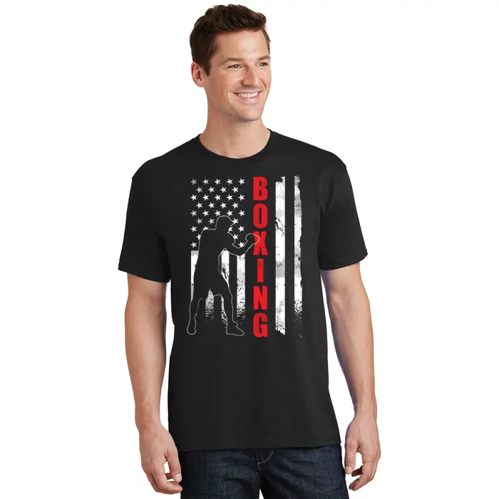 Retro American Boxing Apparel US Flag Boxer T-Shirt