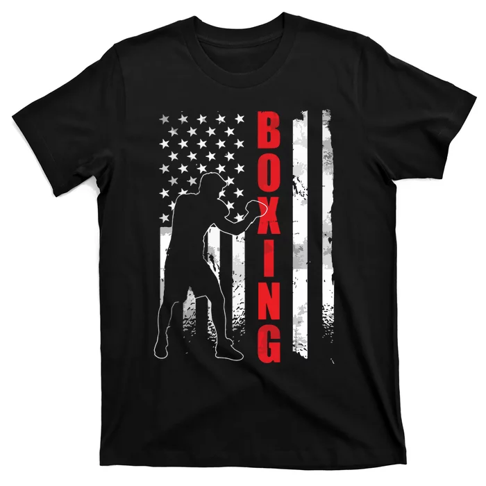 Retro American Boxing Apparel US Flag Boxer T-Shirt