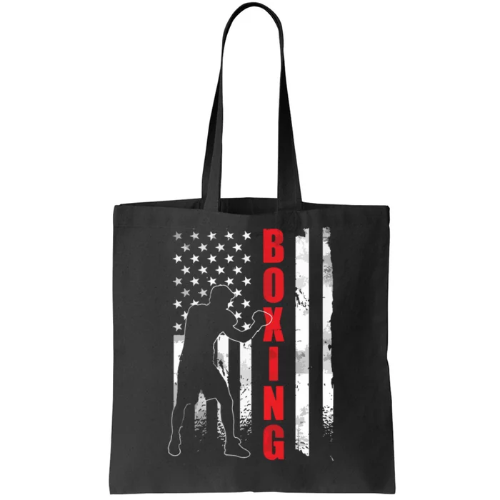 Retro American Boxing Apparel US Flag Boxer Tote Bag