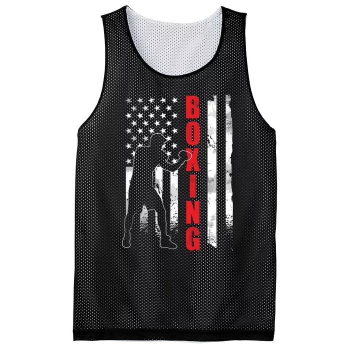 Retro American Boxing Apparel US Flag Boxer Mesh Reversible Basketball Jersey Tank