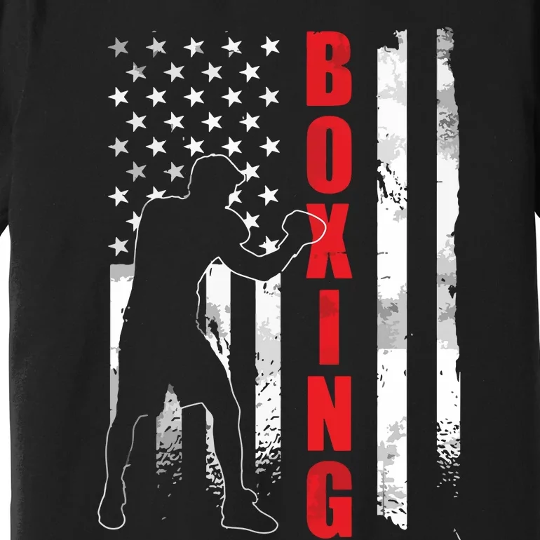 Retro American Boxing Apparel US Flag Boxer Premium T-Shirt