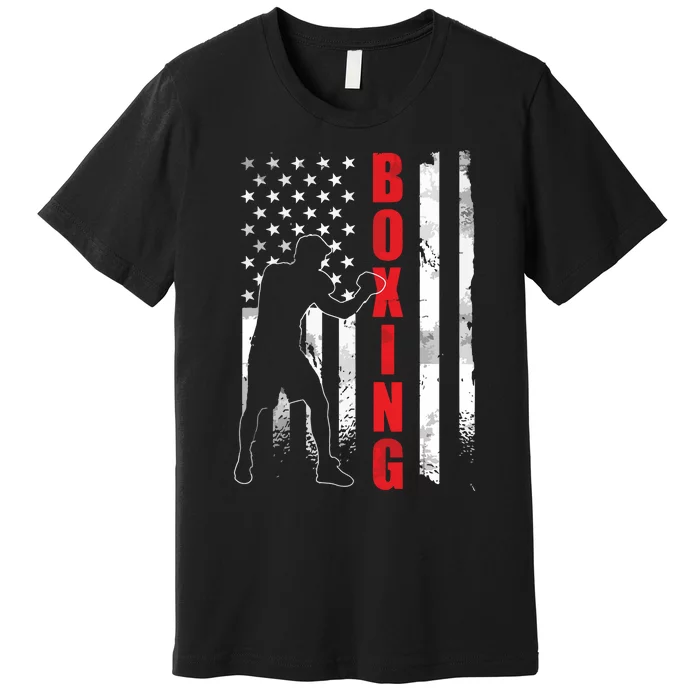 Retro American Boxing Apparel US Flag Boxer Premium T-Shirt