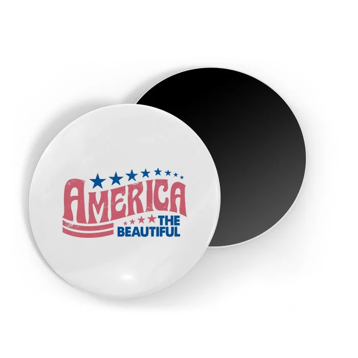 Retro America Beautiful 4th Of July Fourth Of July Patriotic USA Magnet